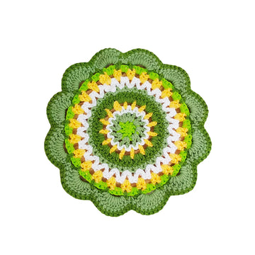 Handmade Crochet Flower Coaster, Floral Cup Mat, Cute Table Decor