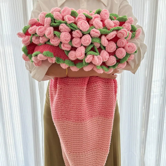 Gradient Rose Bouquet Blanket