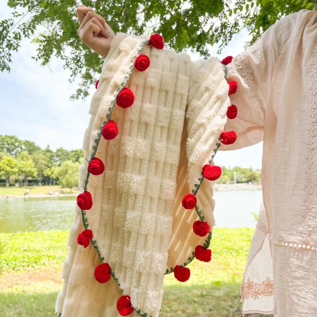Red Rose Bouquet Blanket