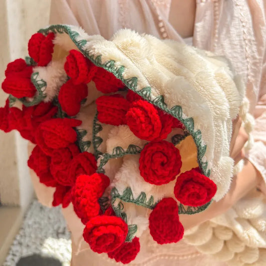 Red Rose Bouquet Blanket