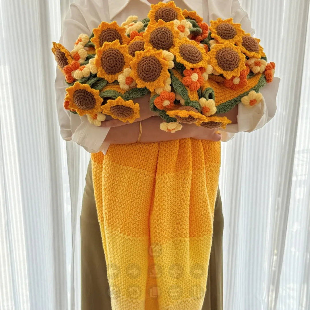 Gradient Rose Bouquet Blanket