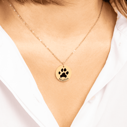 Personalized Paw Print Necklace