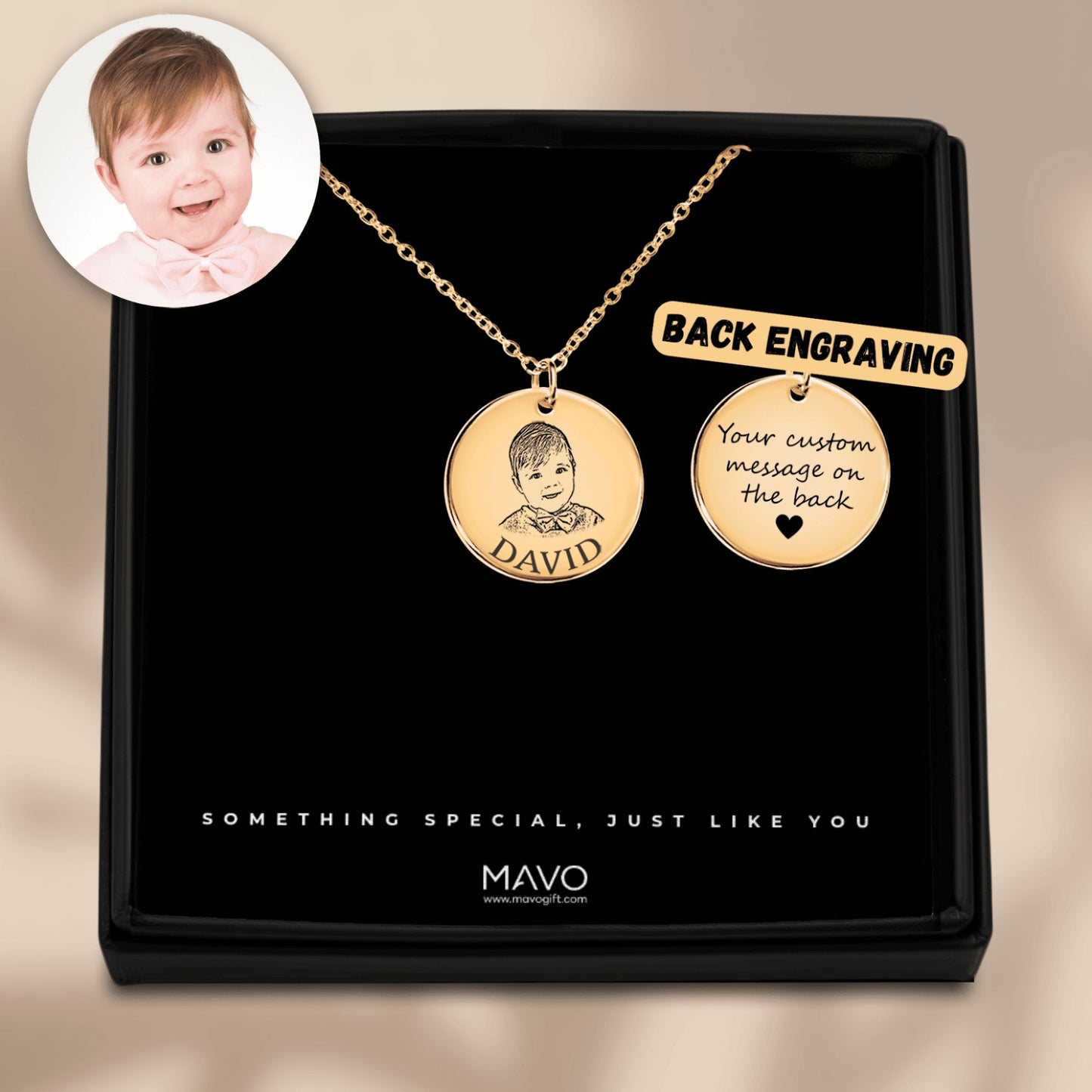 baby portrait as a necklace