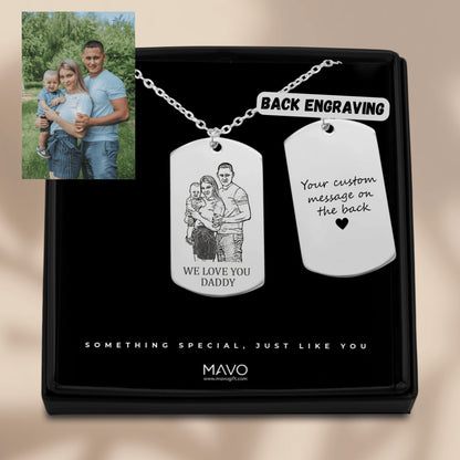 Personalized necklace with photo engraving