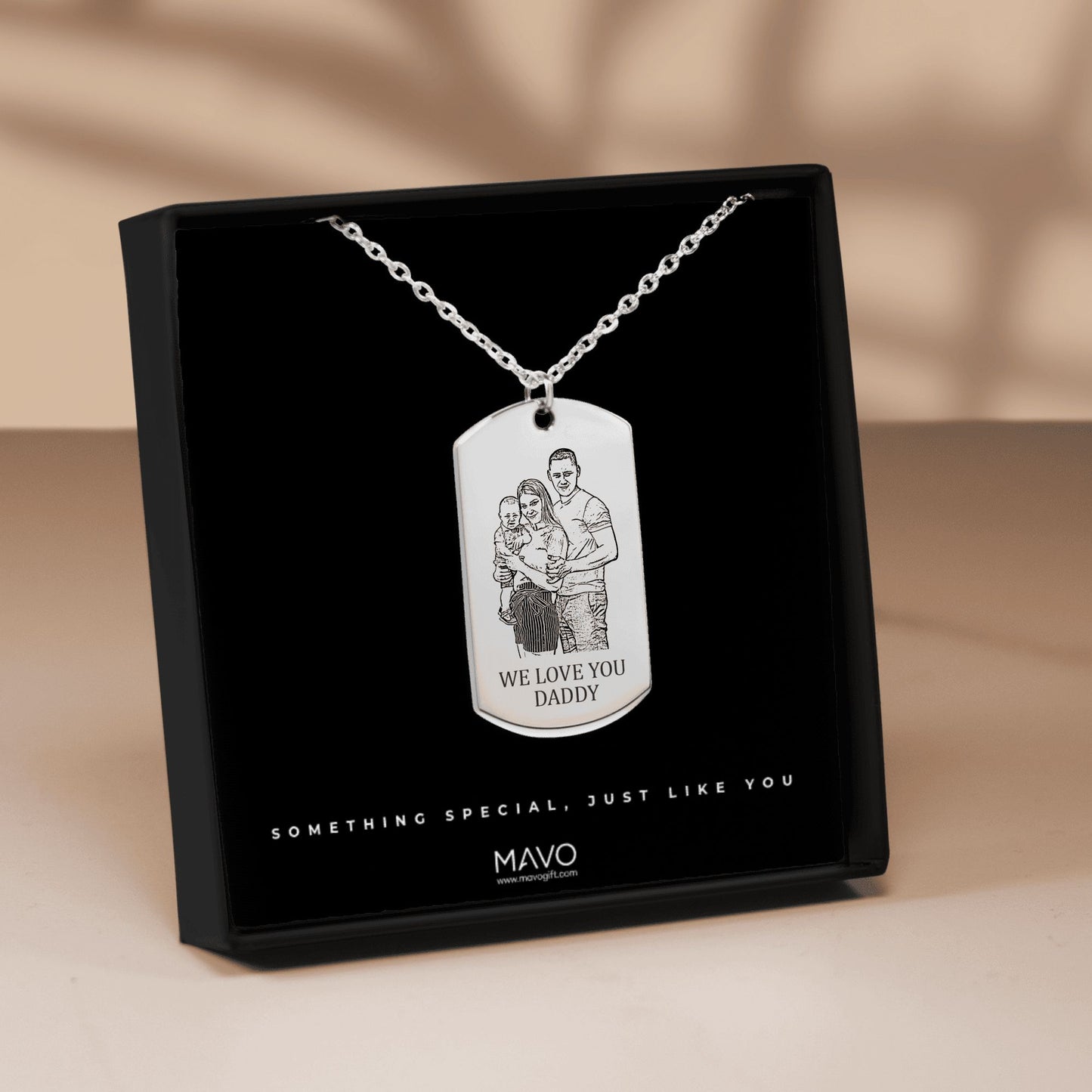 Personalized necklace with photo engraving