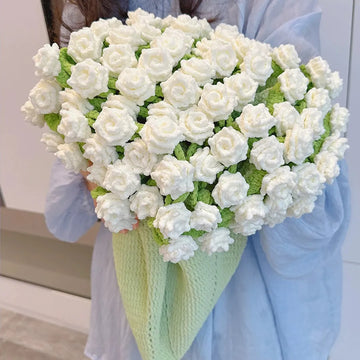Crochet Flower Bouquet Blanket, Floral Throw Gift for Her